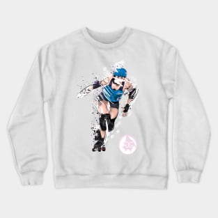 Roller Derby Girl Sports Illustration Crewneck Sweatshirt